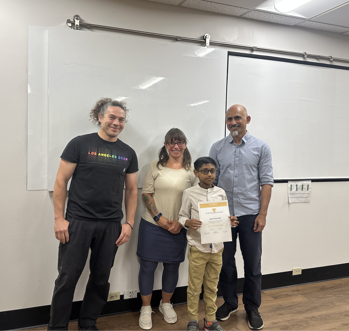 Fencer receiving certificate